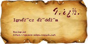 Ignácz Ádám névjegykártya